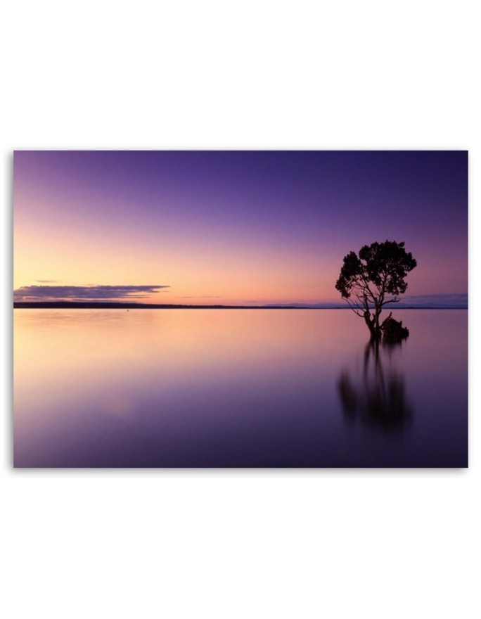 Canvas painting for living room - Lone tree on a lake | FEEBY