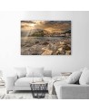 Modern painting for living room - Seaside town landscape| FEEBY