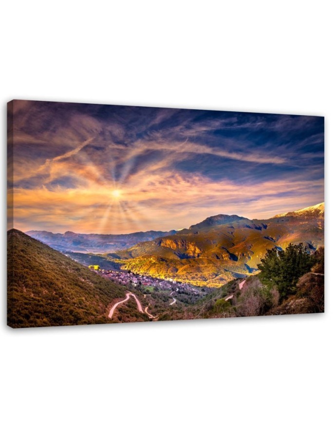 Canvas prints for the living room - Town in the mountains | FEEBY
