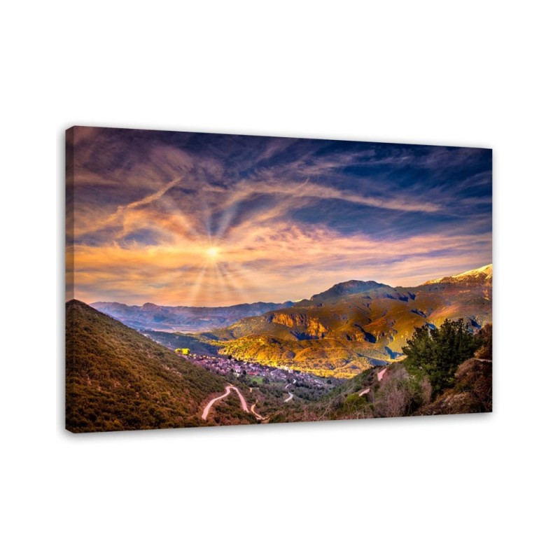 Canvas prints for the living room - Town in the mountains | FEEBY