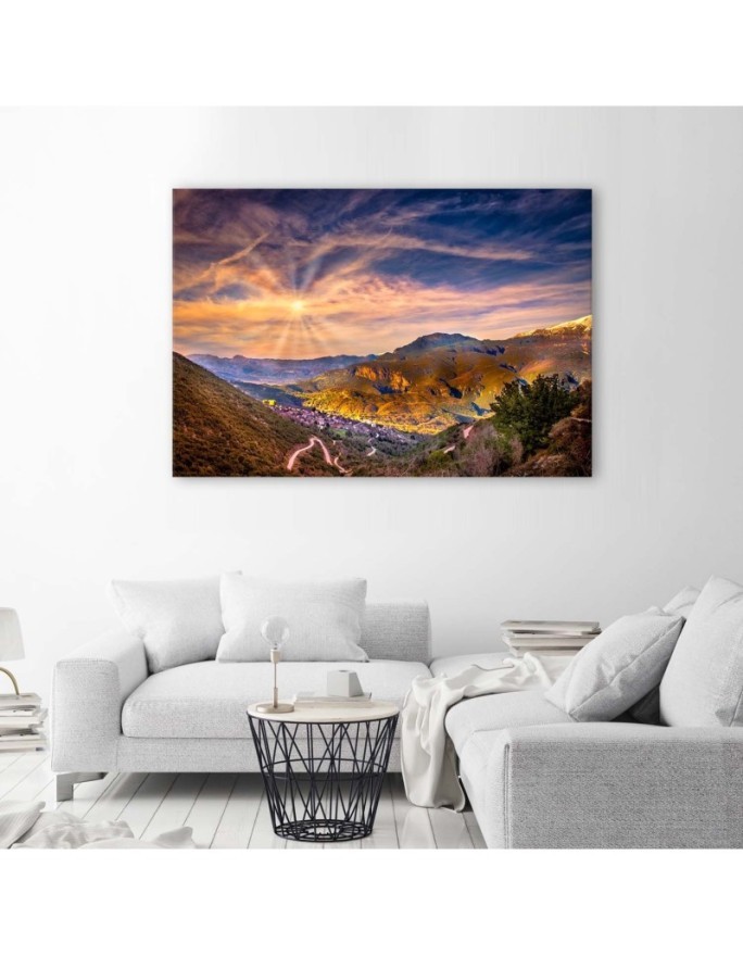 Canvas prints for the living room - Town in the mountains | FEEBY