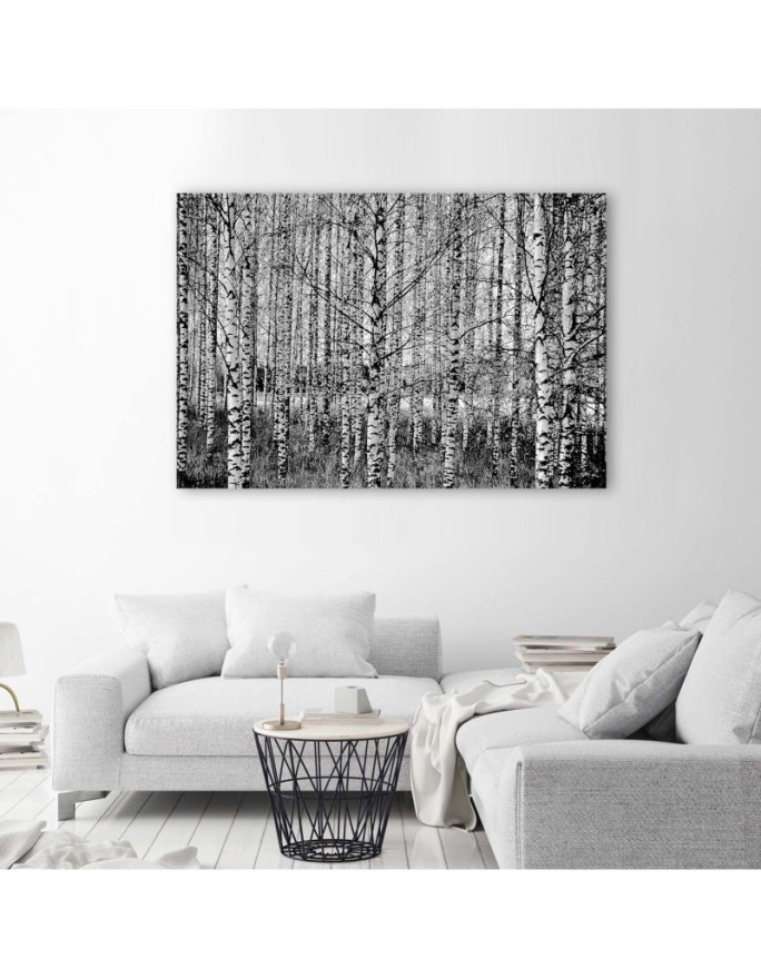 Modern Canvas painting for bedroom - Birch forest black and white | FEEBY