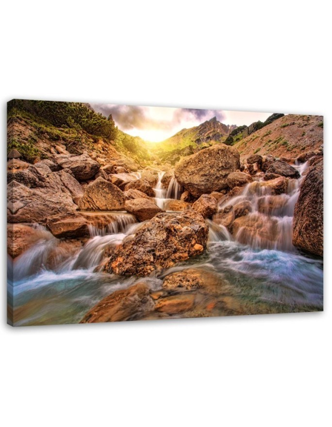 Canvas prints for living room - Stone waterfall mountain landscape | FEEBY