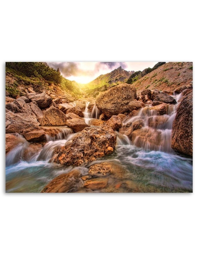 Canvas prints for living room - Stone waterfall mountain landscape | FEEBY