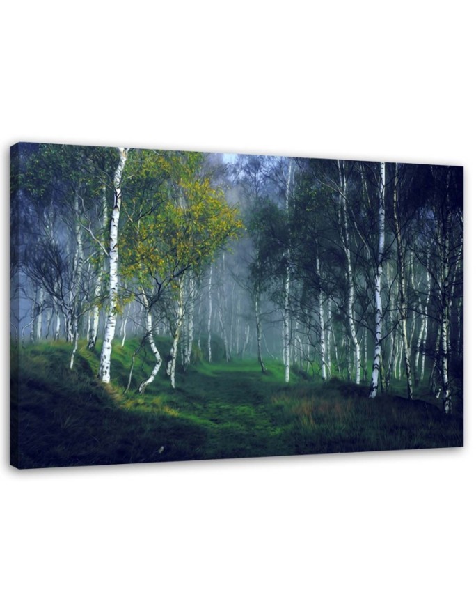 Forest of birches in the mist - Canvas art painting | FEEBY