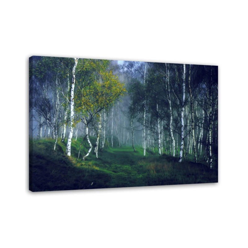 Forest of birches in the mist - Canvas art painting | FEEBY