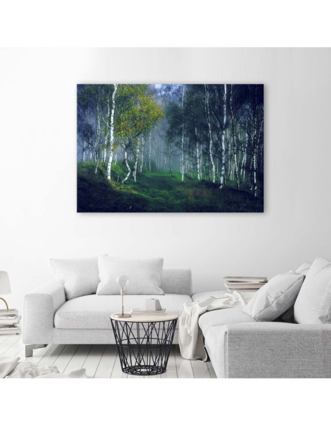 Forest of birches in the mist - Canvas art painting | FEEBY