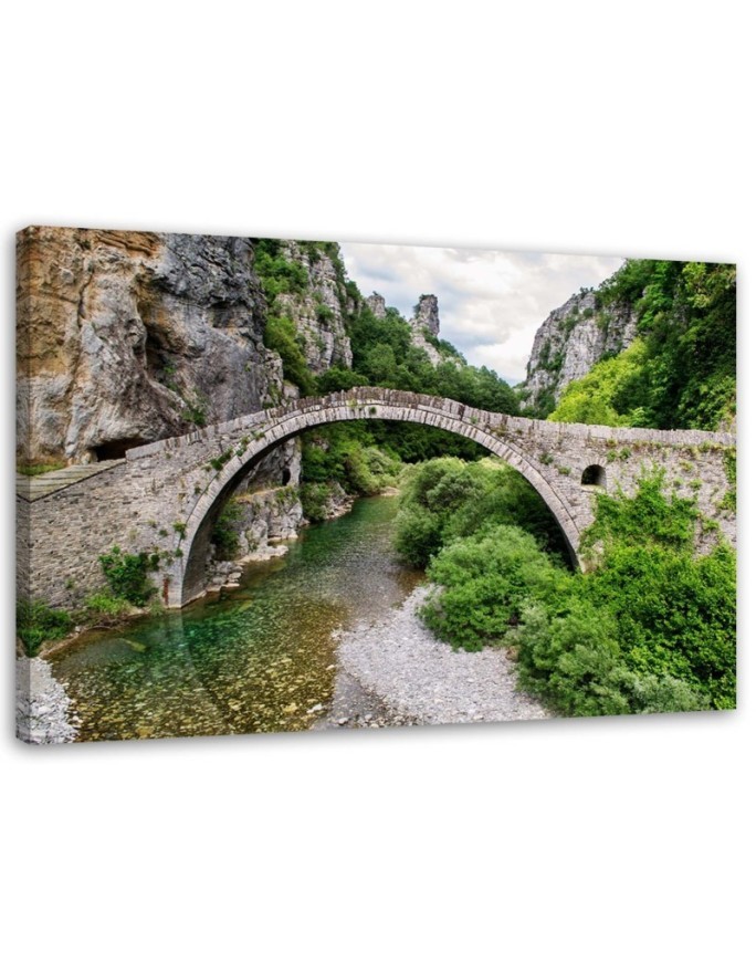 Old stone bridge - Modern Canvas painting for bedroom | FEEBY