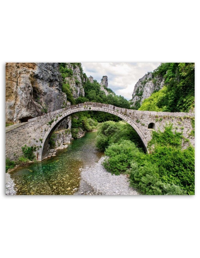 Old stone bridge - Modern Canvas painting for bedroom | FEEBY