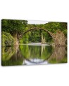 Arched bridge over a lake - Modern bedroom Canvas painting | FEEBY