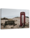 Modern painting for bedroom - Telephone box on the beach | FEEBY