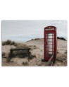 Modern painting for bedroom - Telephone box on the beach | FEEBY