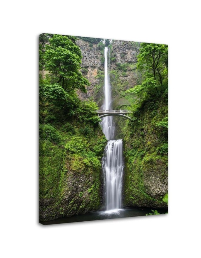 Canvas painting for the living room - Bridge over a waterfall | FEEBY