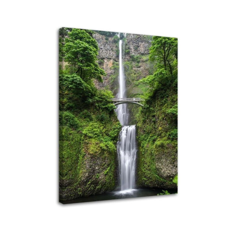 Canvas painting for the living room - Bridge over a waterfall | FEEBY