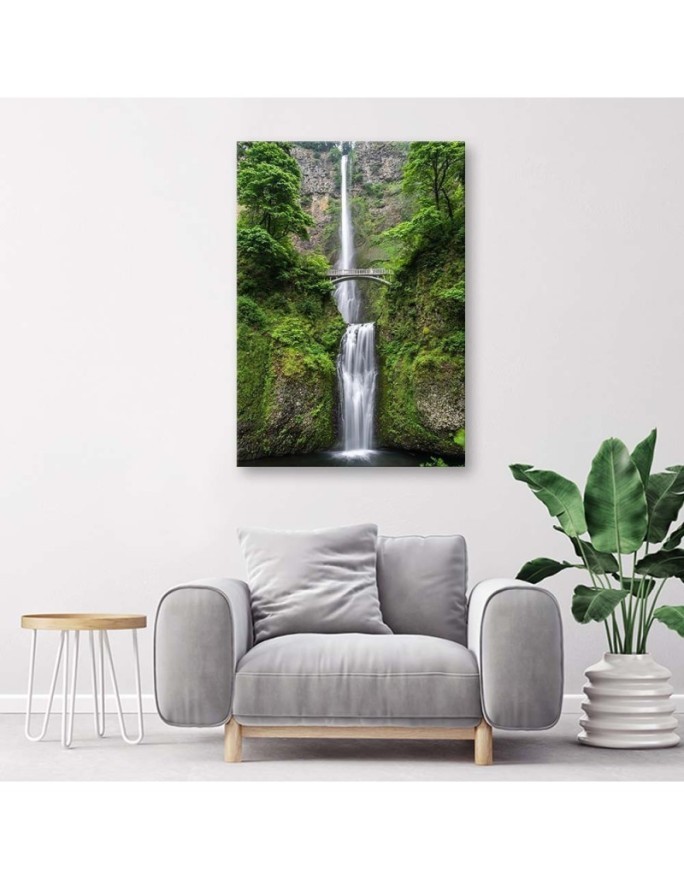 Canvas painting for the living room - Bridge over a waterfall | FEEBY
