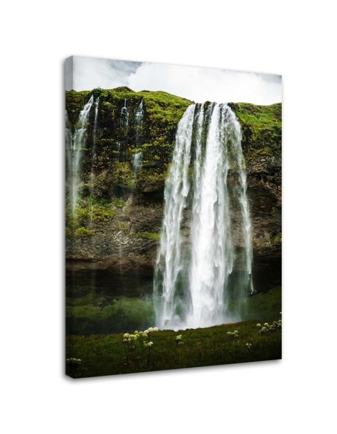 Canvas print - Waterfall in green mountains | FEEBY