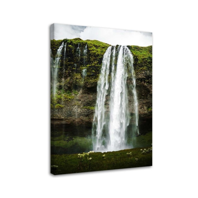 Canvas print - Waterfall in green mountains | FEEBY