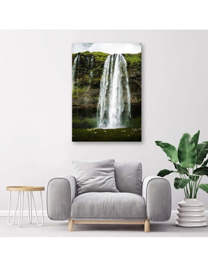 Canvas print - Waterfall in green mountains | FEEBY