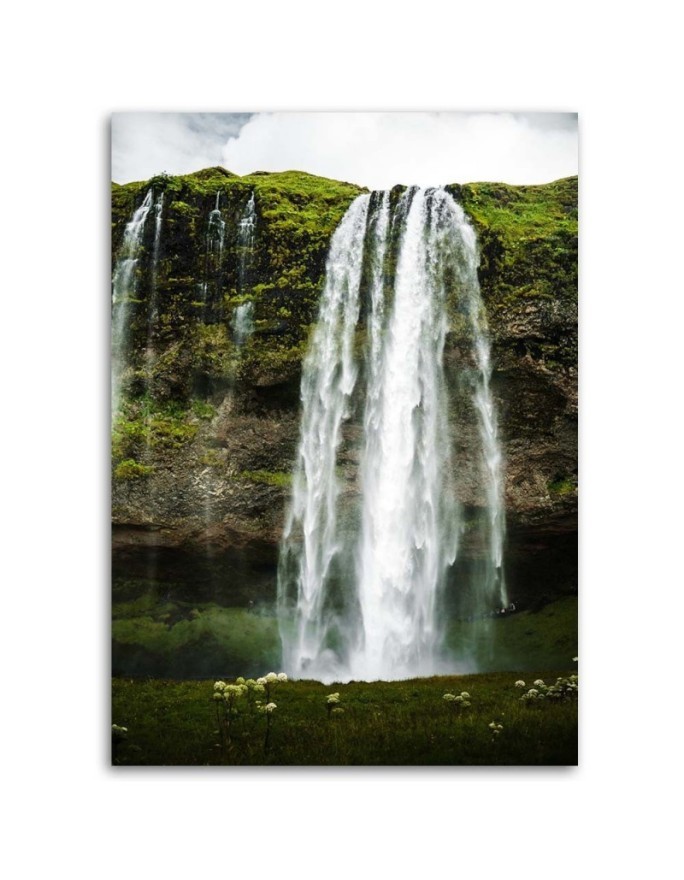 Canvas print - Waterfall in green mountains | FEEBY