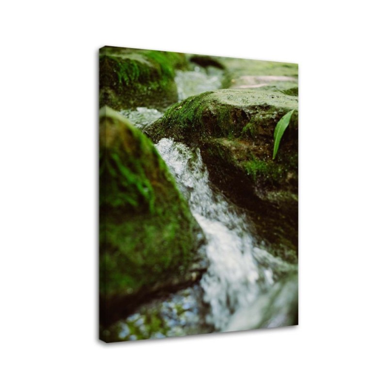 Modern painting for living room - Rushing stream of rocks | FEEBY