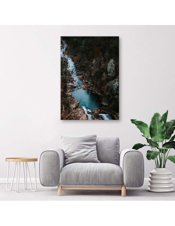 Canvas prints for living room - River in the forest | FEEBY