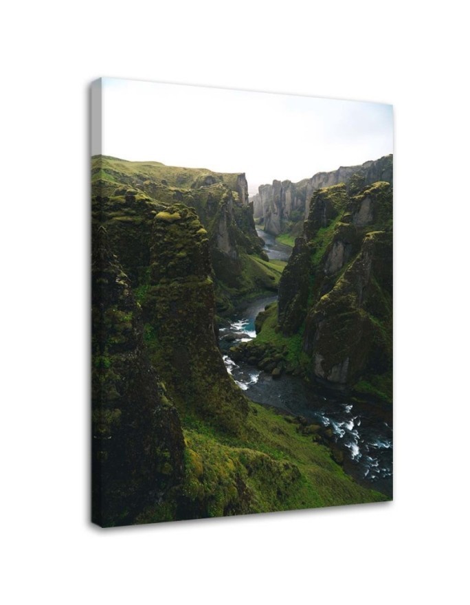 Modern Canvas painting for bedroom - Mountain landscape with river | FEEBY