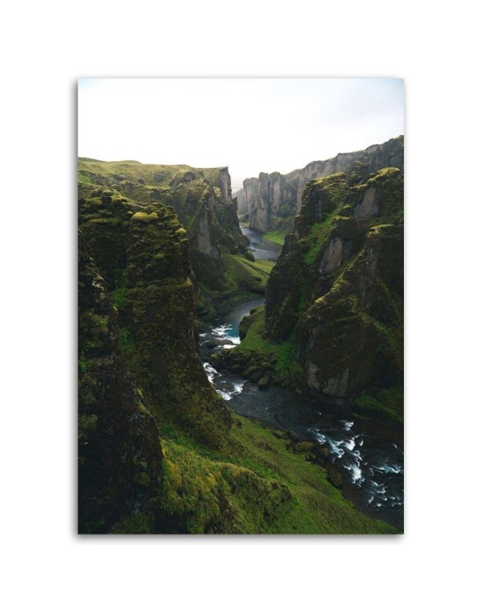 Modern Canvas painting for bedroom - Mountain landscape with river | FEEBY