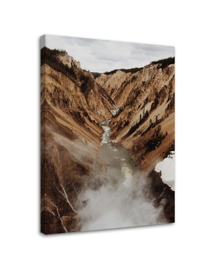 Modern Canvas painting for bedroom - River in the mountains | FEEBY