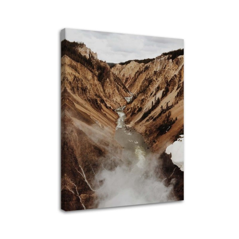 Modern Canvas painting for bedroom - River in the mountains | FEEBY