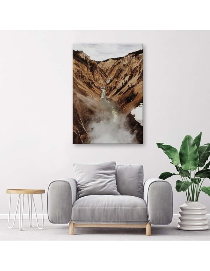 Modern Canvas painting for bedroom - River in the mountains | FEEBY