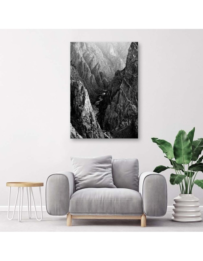 Canvas print - Black and white mountain landscape | FEEBY
