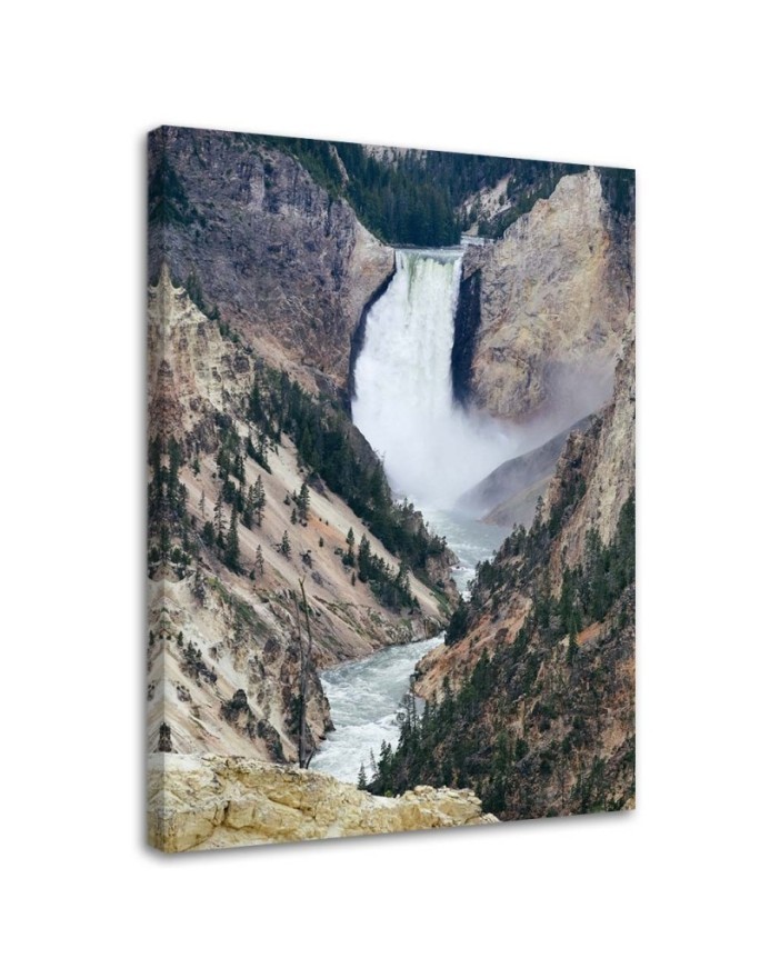 Great waterfall in the mountains - Canvas wall art painting | FEEBY