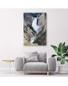 Great waterfall in the mountains - Canvas wall art painting | FEEBY