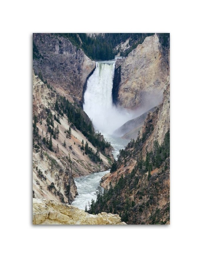 Great waterfall in the mountains - Canvas wall art painting | FEEBY