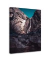 Waterfall among high rocks - Modern Canvas painting for bedroom | FEEBY