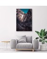 Waterfall among high rocks - Modern Canvas painting for bedroom | FEEBY