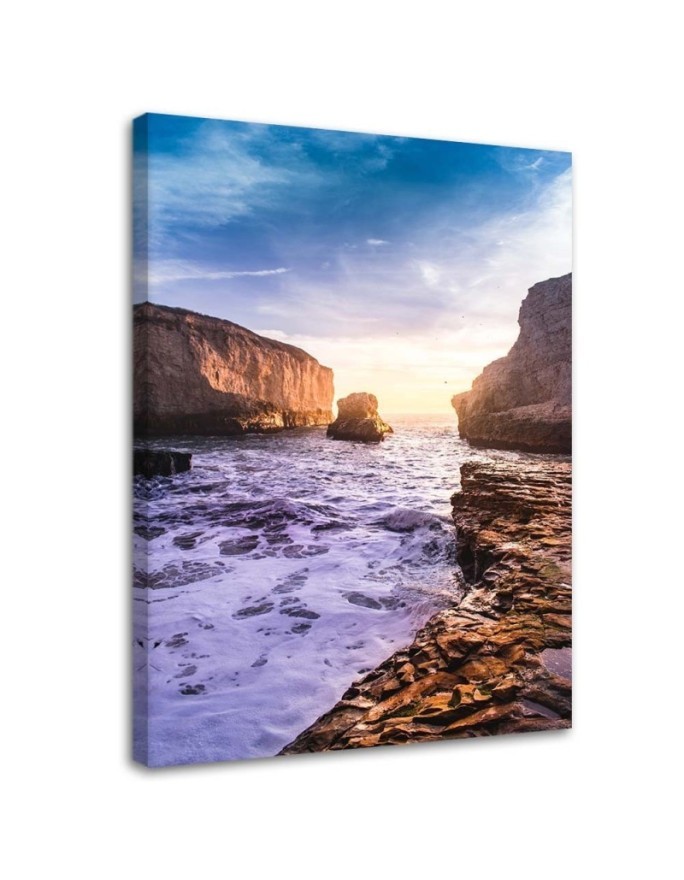 Ocean and rocks landscape - Canvas painting for living room | FEEBY