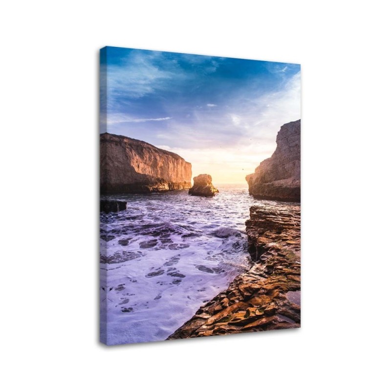 Ocean and rocks landscape - Canvas painting for living room | FEEBY