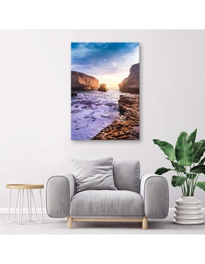 Ocean and rocks landscape - Canvas painting for living room | FEEBY
