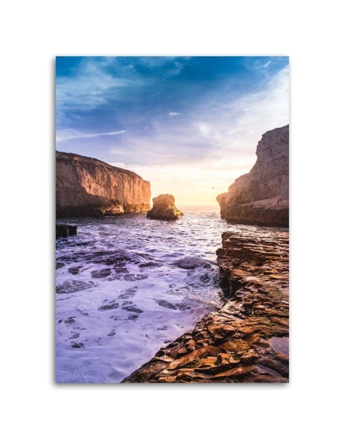 Ocean and rocks landscape - Canvas painting for living room | FEEBY
