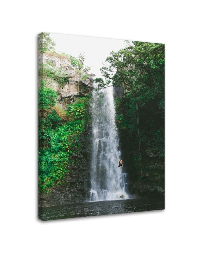 Waterfall nature mountains - Canvas print modern | FEEBY