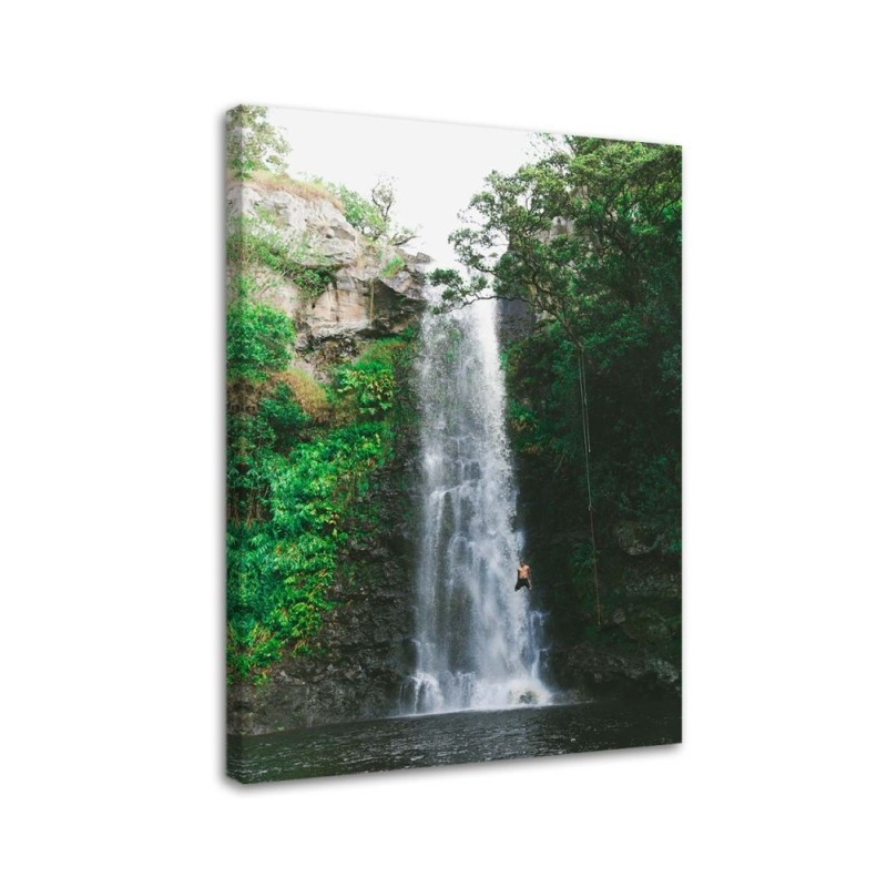 Waterfall nature mountains - Canvas print modern | FEEBY