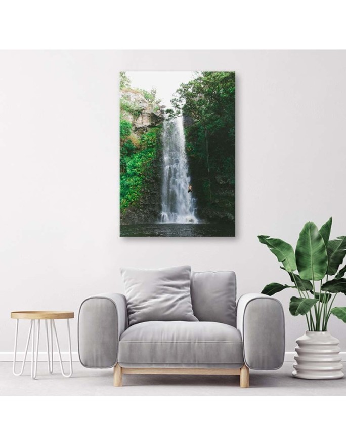 Waterfall nature mountains - Canvas print modern | FEEBY