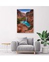 Canvas prints for living room - Blue waterfall among rocks | FEEBY