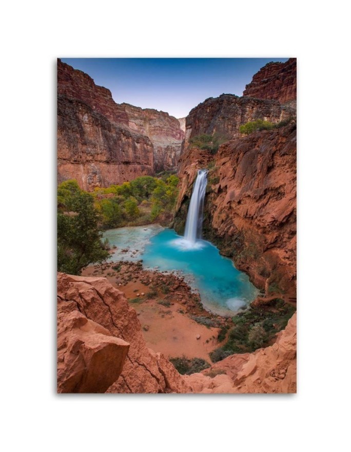 Canvas prints for living room - Blue waterfall among rocks | FEEBY