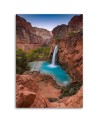 Canvas prints for living room - Blue waterfall among rocks | FEEBY
