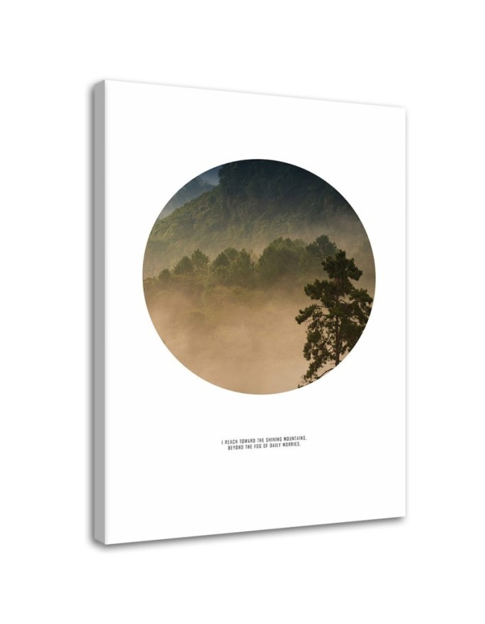 Modern Canvas painting for bedroom - Forest in the mist landscape | FEEBY