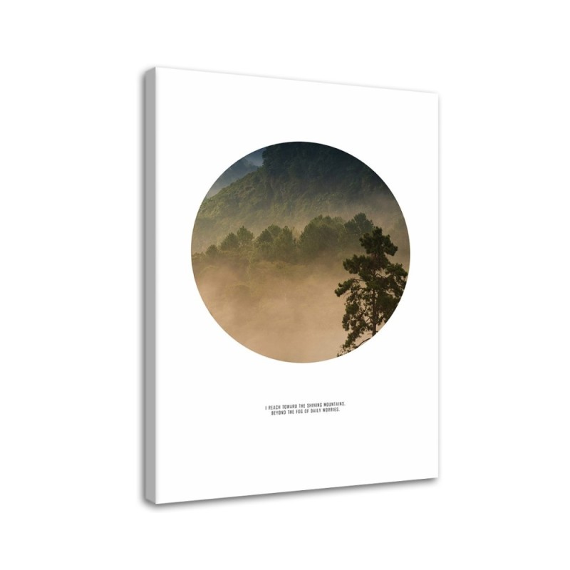 Modern Canvas painting for bedroom - Forest in the mist landscape | FEEBY