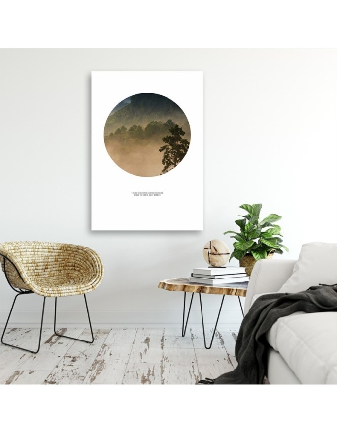 Modern Canvas painting for bedroom - Forest in the mist landscape | FEEBY