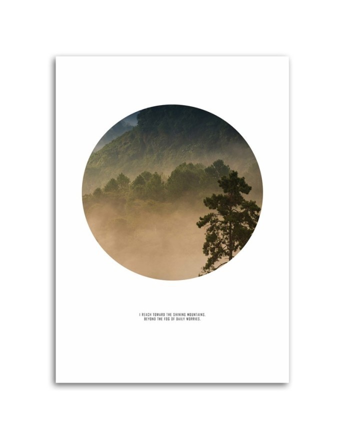 Modern Canvas painting for bedroom - Forest in the mist landscape | FEEBY